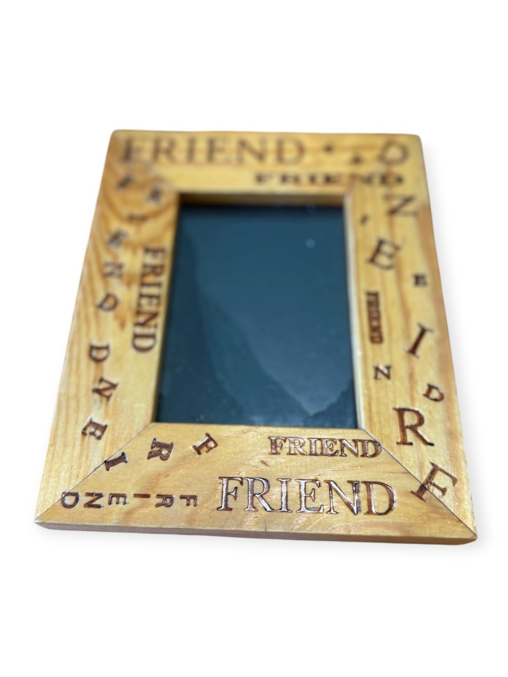 Friend Engraved Wooden Photo Frame - Natural Wood